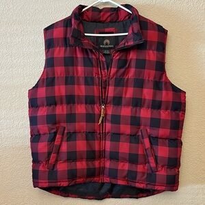 Men’s Red/Black Plaid Winter Vest.